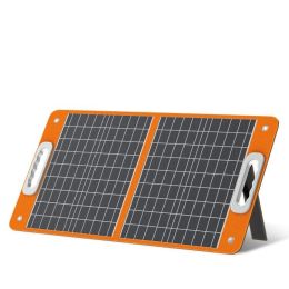 60W 18V Portable Solar Panel, Flashfish Foldable Solar Charger with 5V USB 18V DC Output Compatible with Portable Generator, Smartphones, Tablets and