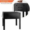 14 inch Portable Grill Charcoa Barbecue Grill, Small D, Portable Grill,Detachable Grill , Mini Tabletop Camping Grill BBQ, Black